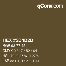 颜色代码: HEX #5D4D2D | qconv.com