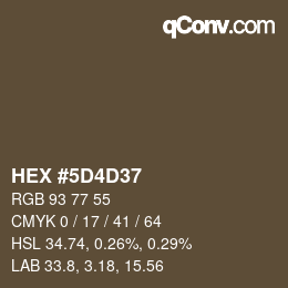 カラーコード: HEX #5D4D37 | qconv.com