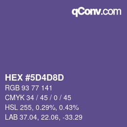 カラーコード: HEX #5D4D8D | qconv.com