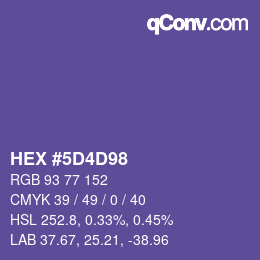 Código de color: HEX #5D4D98 | qconv.com