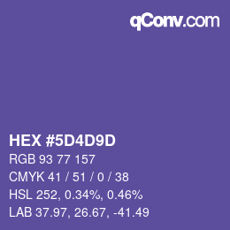 カラーコード: HEX #5D4D9D | qconv.com
