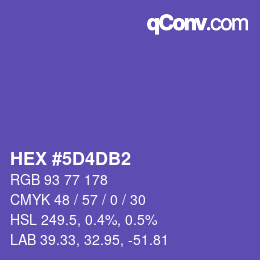 颜色代码: HEX #5D4DB2 | qconv.com