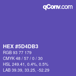 颜色代码: HEX #5D4DB3 | qconv.com