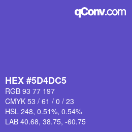 Color code: HEX #5D4DC5 | qconv.com