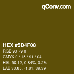カラーコード: HEX #5D4F08 | qconv.com