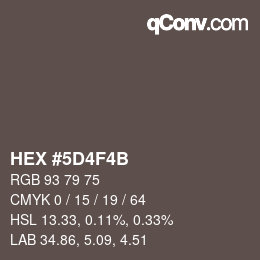 Código de color: HEX #5D4F4B | qconv.com