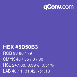 カラーコード: HEX #5D50B3 | qconv.com