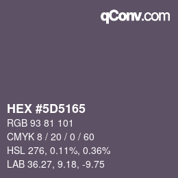 カラーコード: HEX #5D5165 | qconv.com