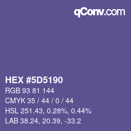 颜色代码: HEX #5D5190 | qconv.com