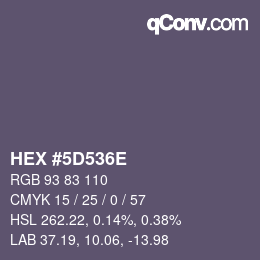 Color code: HEX #5D536E | qconv.com