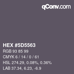 颜色代码: HEX #5D5563 | qconv.com