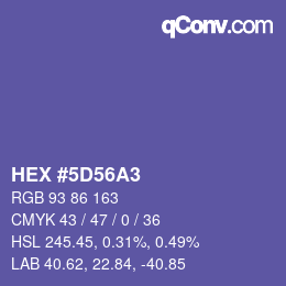 カラーコード: HEX #5D56A3 | qconv.com