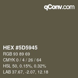 Color code: HEX #5D5945 | qconv.com