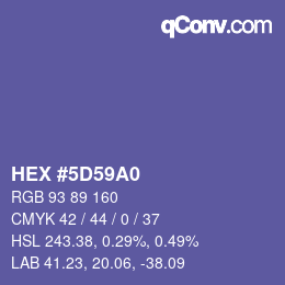 カラーコード: HEX #5D59A0 | qconv.com