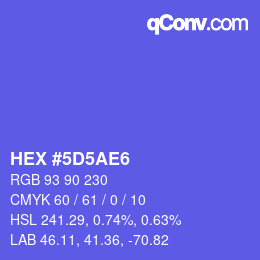 カラーコード: HEX #5D5AE6 | qconv.com
