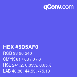 Color code: HEX #5D5AF0 | qconv.com