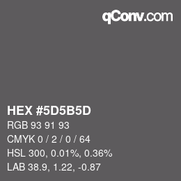 颜色代码: HEX #5D5B5D | qconv.com