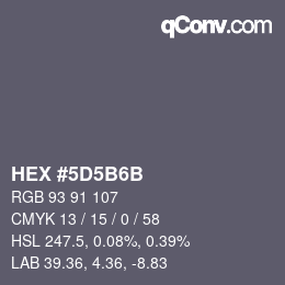 Color code: HEX #5D5B6B | qconv.com