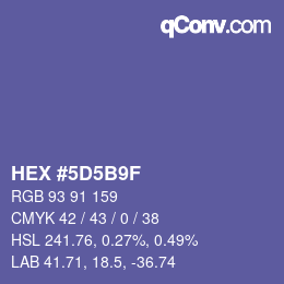 カラーコード: HEX #5D5B9F | qconv.com