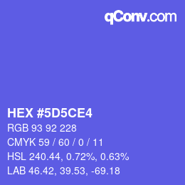 カラーコード: HEX #5D5CE4 | qconv.com