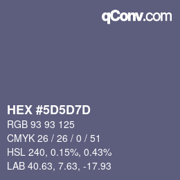 Color code: HEX #5D5D7D | qconv.com