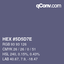 Color code: HEX #5D5D7E | qconv.com