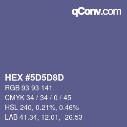 Color code: HEX #5D5D8D | qconv.com