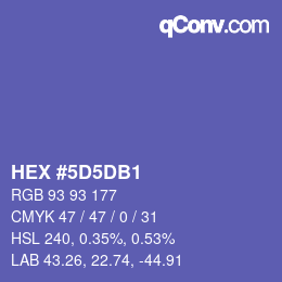 カラーコード: HEX #5D5DB1 | qconv.com