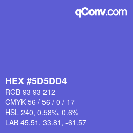 Color code: HEX #5D5DD4 | qconv.com