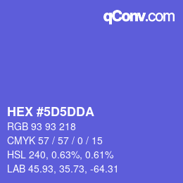 颜色代码: HEX #5D5DDA | qconv.com