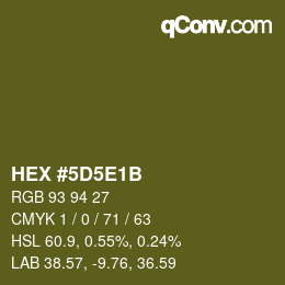 Color code: HEX #5D5E1B | qconv.com