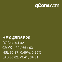 Color code: HEX #5D5E20 | qconv.com
