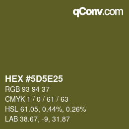 Color code: HEX #5D5E25 | qconv.com