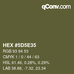 Color code: HEX #5D5E35 | qconv.com