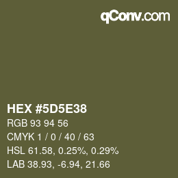 Color code: HEX #5D5E38 | qconv.com