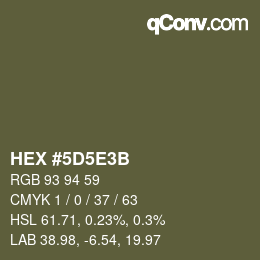 Color code: HEX #5D5E3B | qconv.com