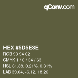 Code couleur: HEX #5D5E3E | qconv.com