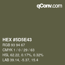 Color code: HEX #5D5E43 | qconv.com