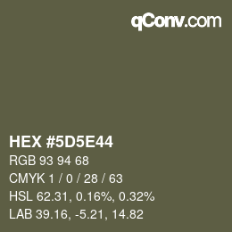 Código de color: HEX #5D5E44 | qconv.com