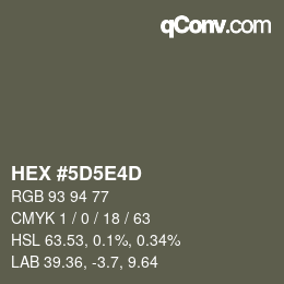 Code couleur: HEX #5D5E4D | qconv.com