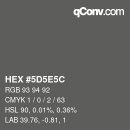 Color code: HEX #5D5E5C | qconv.com