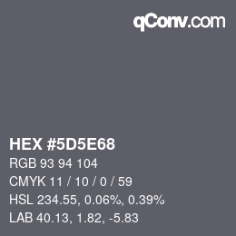 Código de color: HEX #5D5E68 | qconv.com