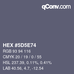 Color code: HEX #5D5E74 | qconv.com