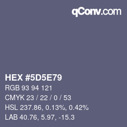 Color code: HEX #5D5E79 | qconv.com