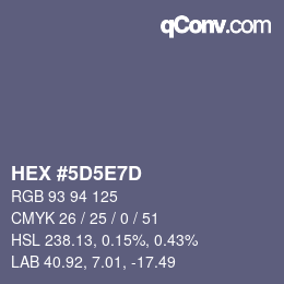 Código de color: HEX #5D5E7D | qconv.com