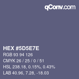 Color code: HEX #5D5E7E | qconv.com