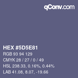 Color code: HEX #5D5E81 | qconv.com