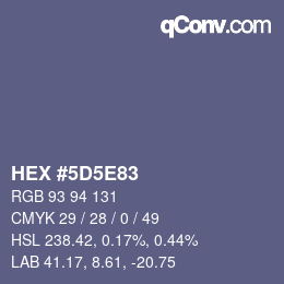 Color code: HEX #5D5E83 | qconv.com