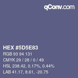 カラーコード: HEX #5D5E83 | qconv.com