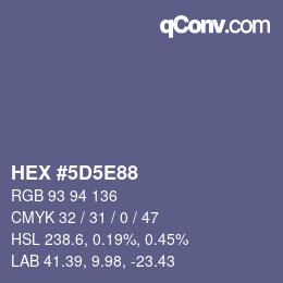 Color code: HEX #5D5E88 | qconv.com